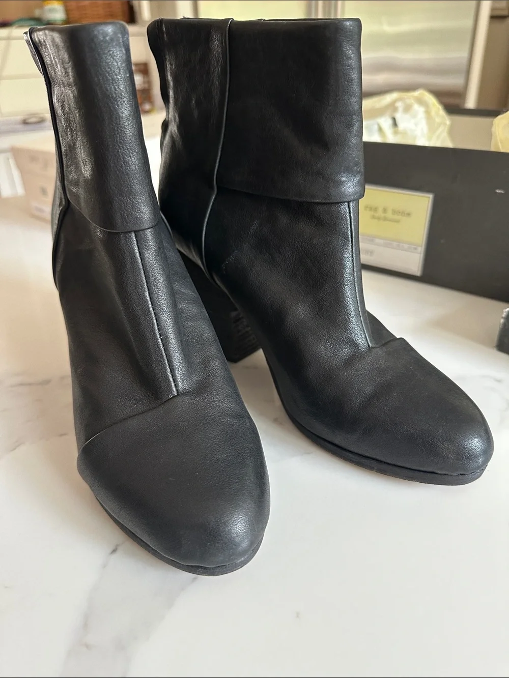 Rag & Bone Classic Newbury Black Leather Ankle Booties